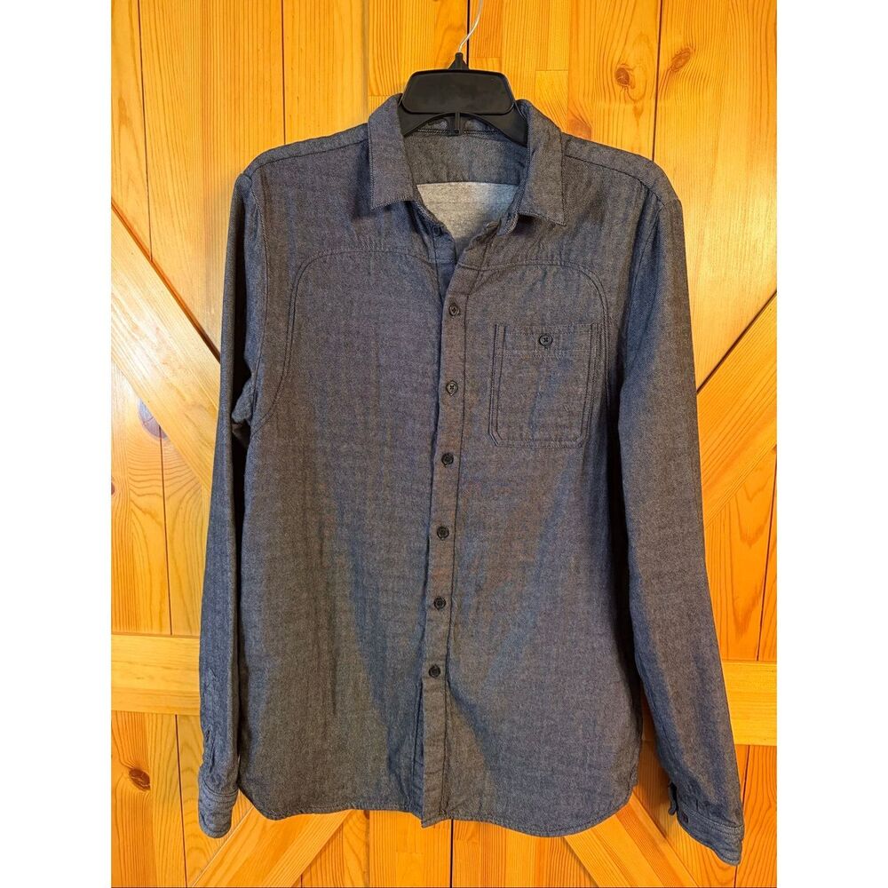 Men's Casual Long-Sleeve Button-Down Shirt - Charcoal Gray